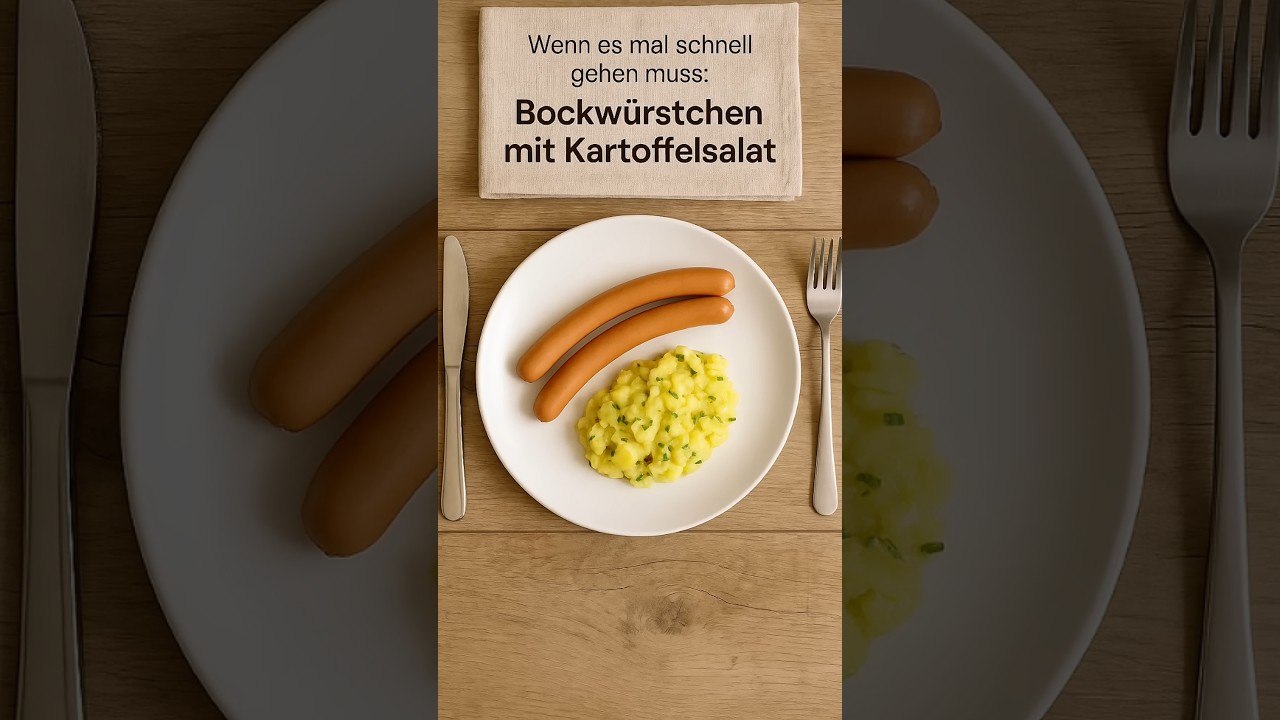 Was essen wir heute? Bockw&uuml;rstchen mit Kartoffelsalat (KI)
