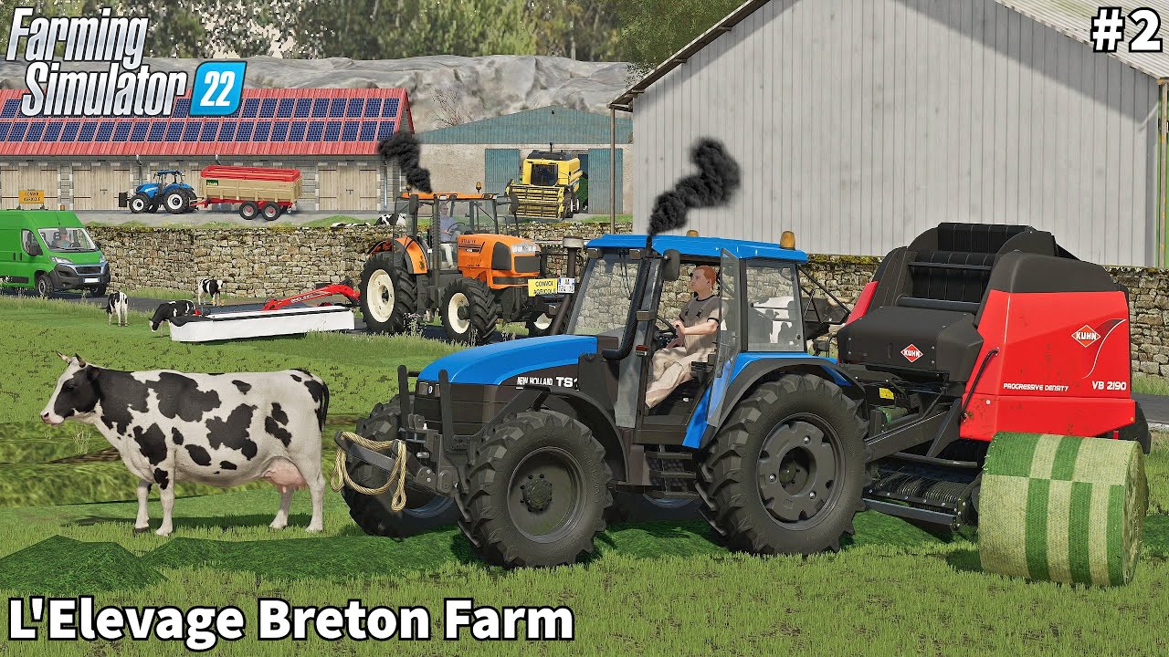 Feeding Calves & Cows, Making Round Hay Bales│L'Elevage Breton│FS 22│Timelapse#2