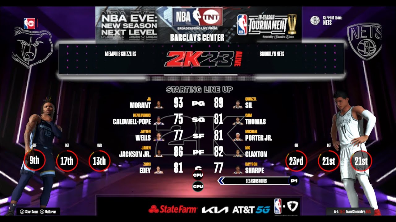 Grizzlies vs Nets #live #nba #nba2k23