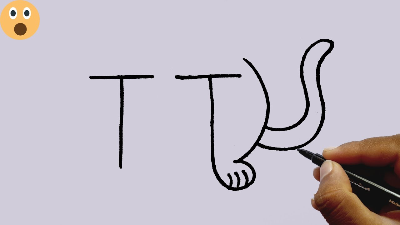 How To Draw A Adorable Lion From Letter T In Just 10 Minutes | Easy Step By Step Drawing Tutorial 