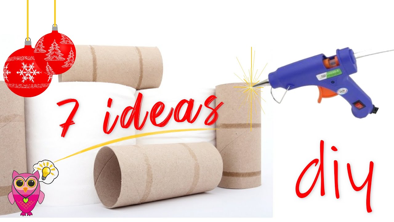 7 ideas Christmas decoration cardboard toilet paper tubes Diy