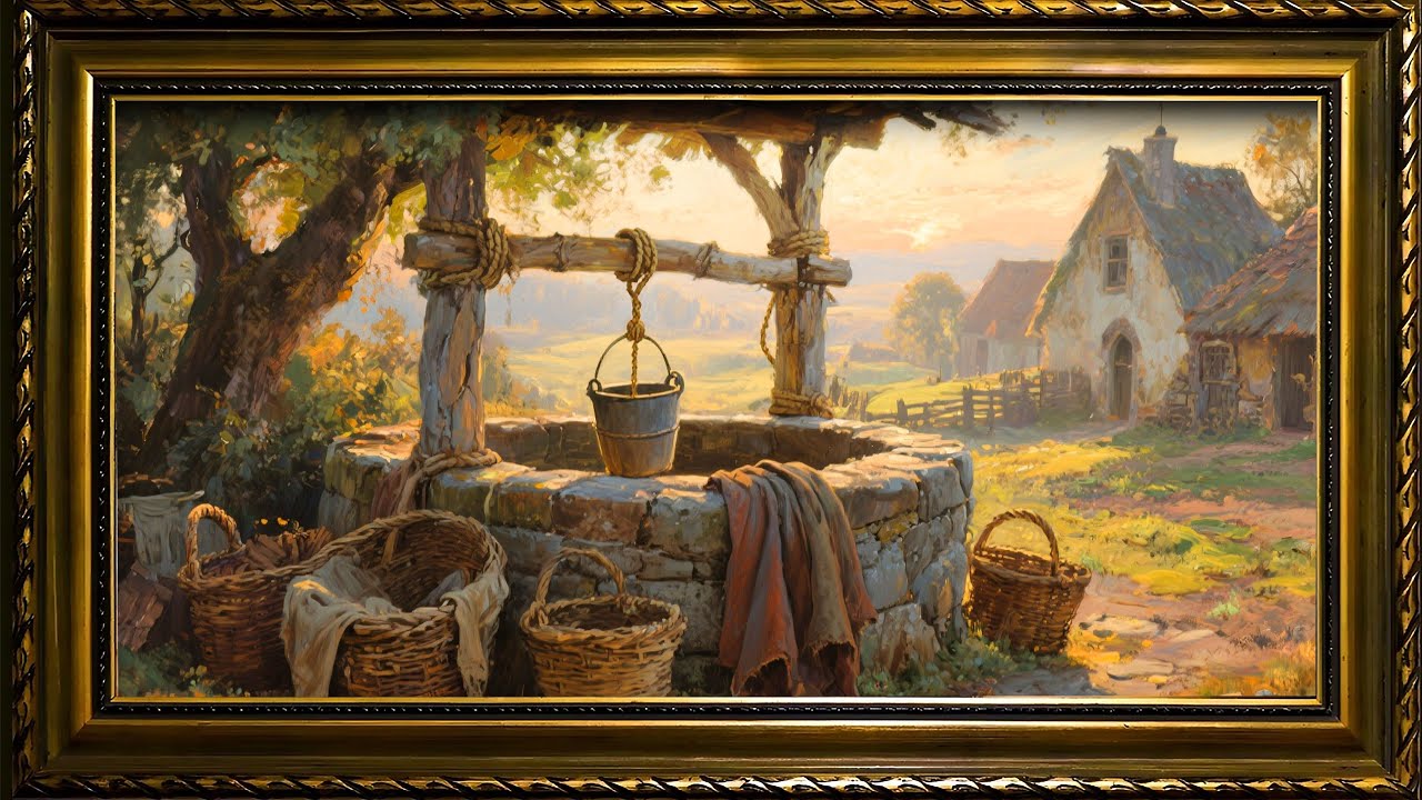 Old Stone Well Countryside | Rustic Village Serenity | Art Screensaver for TV