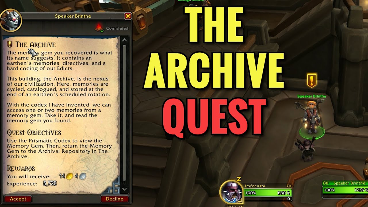 The Archive Quest (WoW TWW)