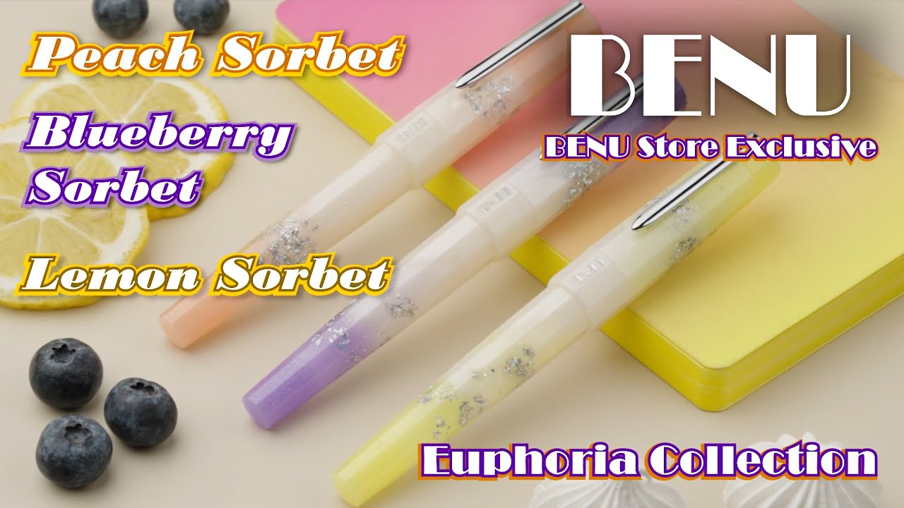 Blueberry, Peach, Lemon Sorbets | Fountain pen | BENU Store Exclusive