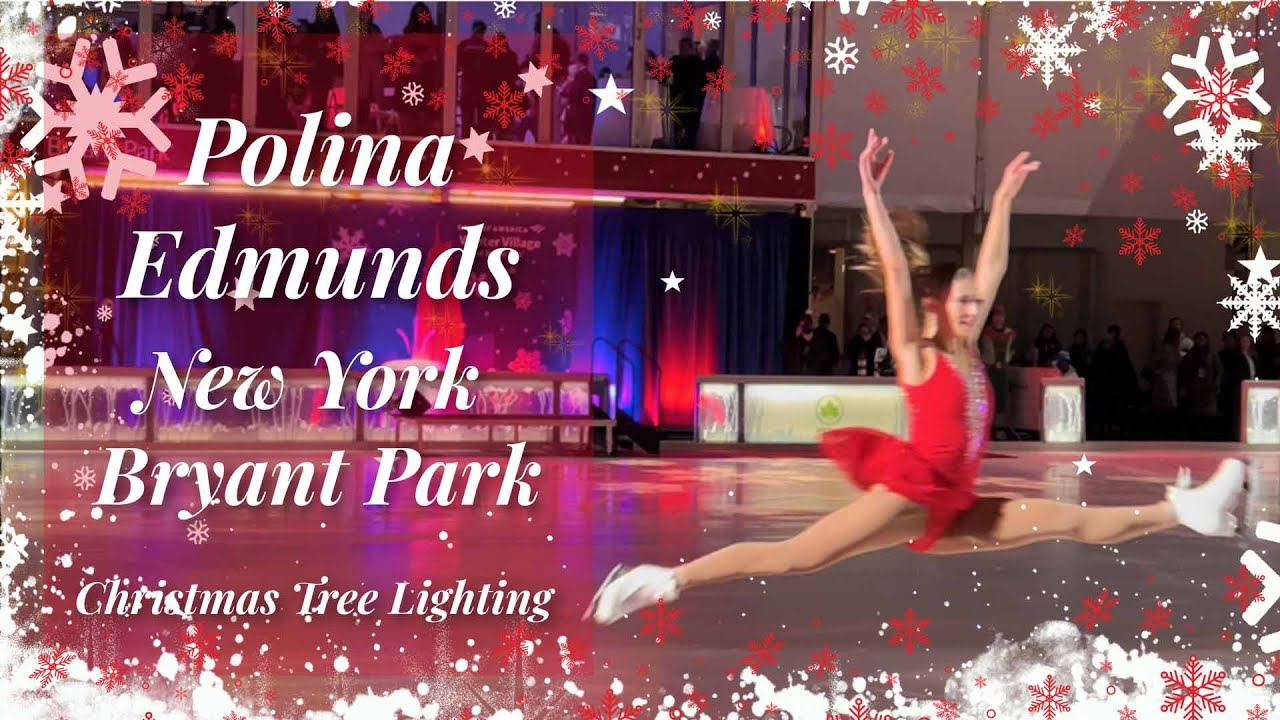 Polina Edmunds CHRISTMAS performance at NYC Bryant Park Christmas Tree lighting Ceremony Nov 29 2022