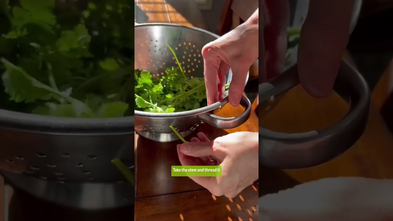 Kitchen Hack: how to easily remove leaves from herb stems