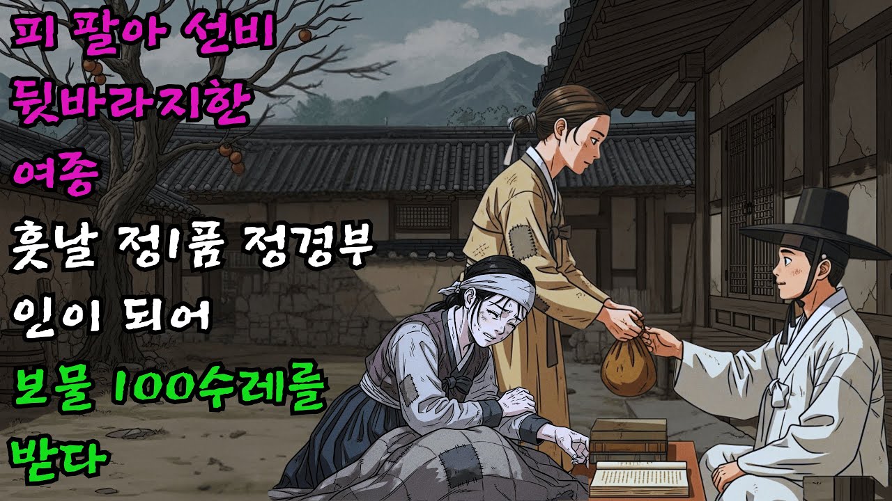 자신의 피를 팔아 마련한 돈으로 선비 뒷바라지한 여종이 훗날 정1품 정경부인이 되어 100수레의 보물을 받다 | 야담 충격 감동