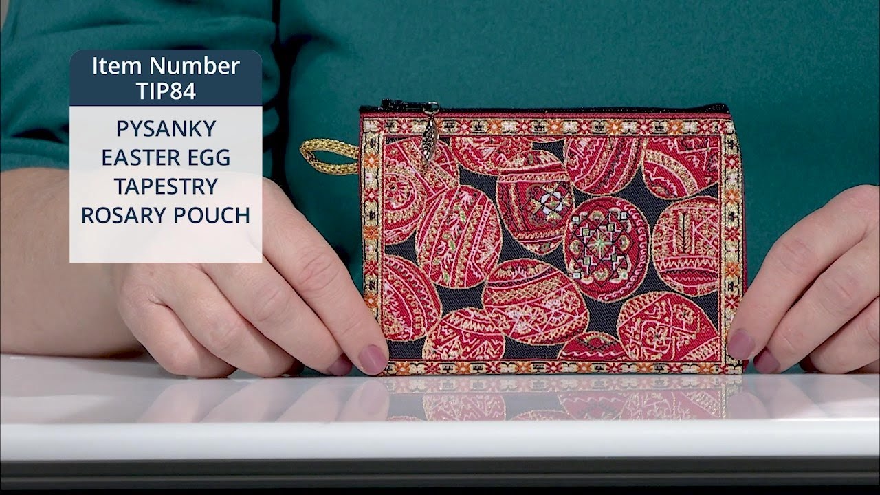 TIP84_PYSANKY EASTER EGG TAPESTRY ROSARY POUCH