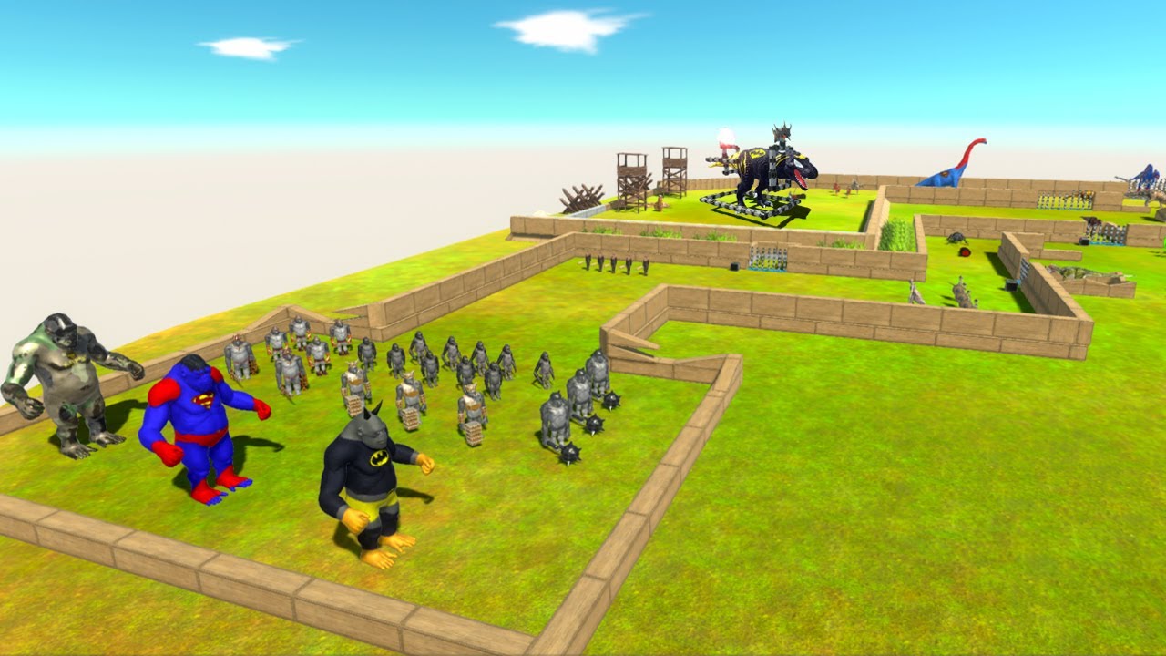 MUTANT PRIMATES SAVING CARNIVORE DINOSAURS - Animal Revolt Battle Simulator