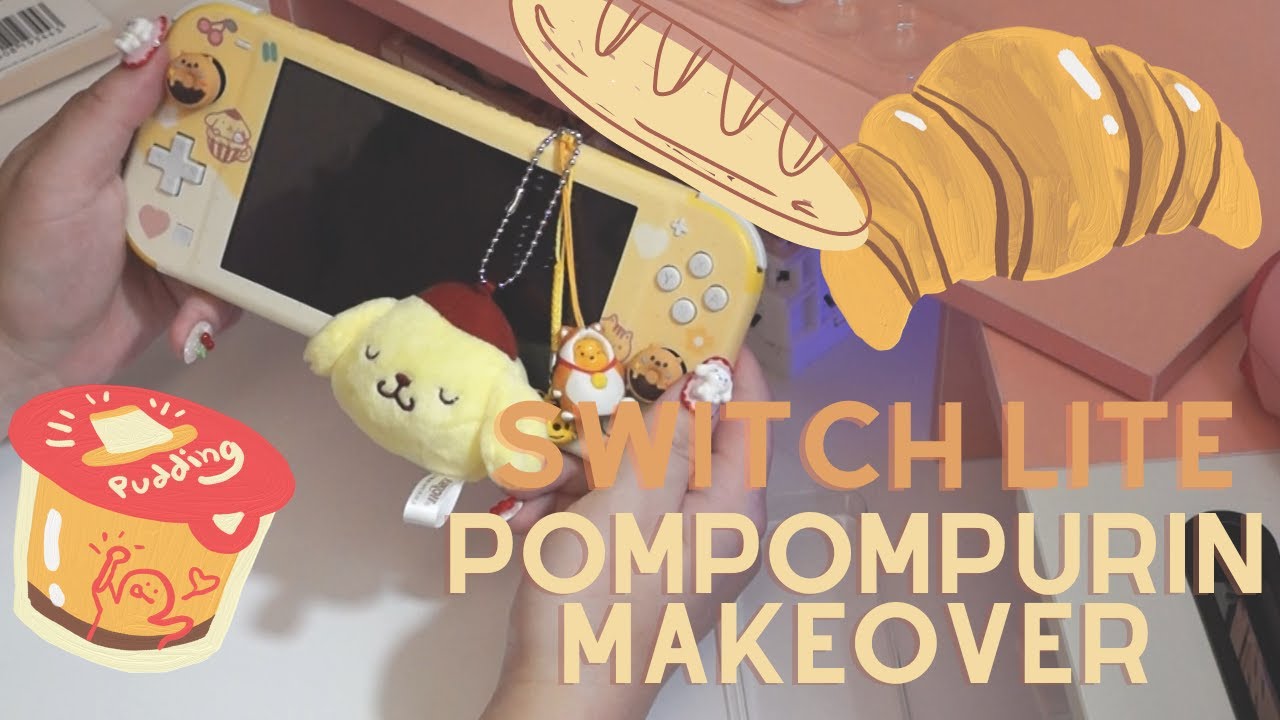 🍮🍩🥞switch lite pompompurin makeover! + animal crossing gameplay