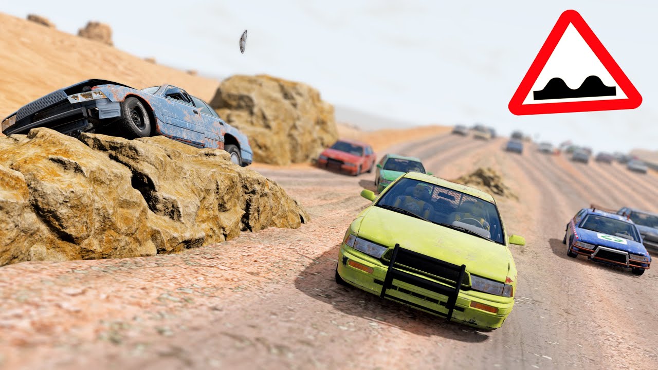 BeamNG Drive - Racing & Crashing On The Long Wavy Desert Road #6