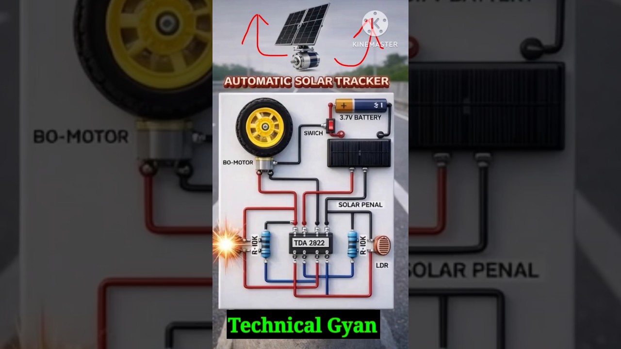 Simple Solar Tracker Using Light Sensors and Motor Circuit