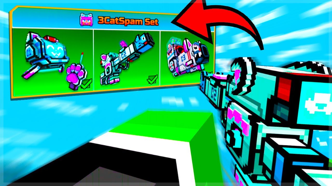 I'm Learning To 3 Cat Spam With The 3CatSpam Set.. (Pixel Gun 3D)
