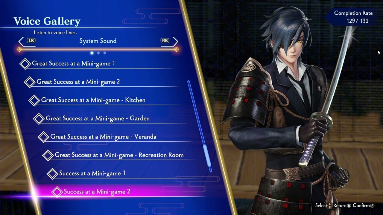 Touken Ranbu Warriors Voice Gallery - Shokudaikiri Mitsutada
