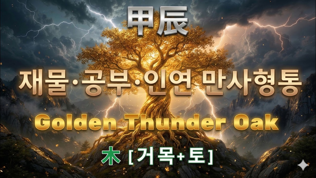 ​갑진일주 재물 기운을 깨우는 음악 [852Hz] 잠든 재운을 깨우는 번개와 거목 | Golden Thunder Oak & Massive Wealth Awakening