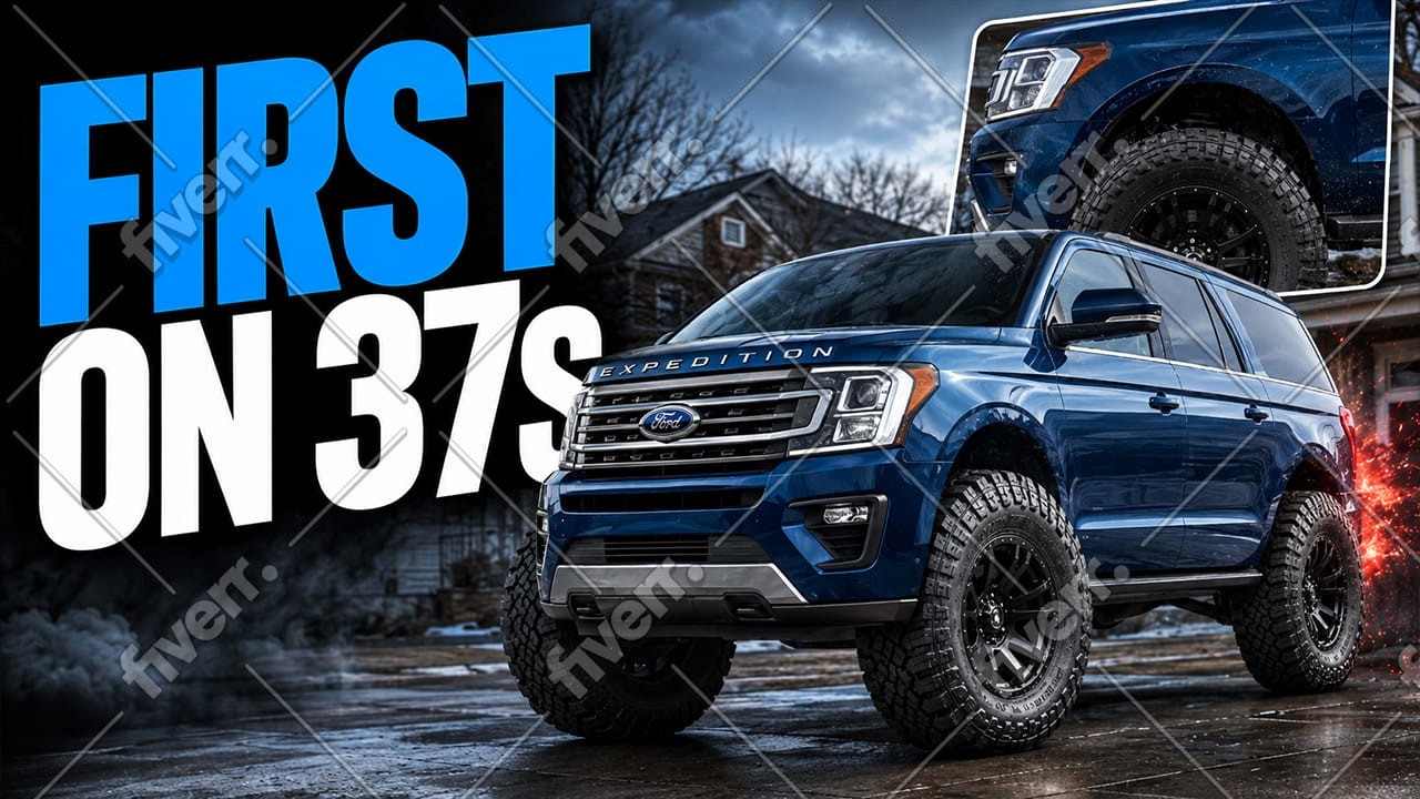 Первый в истории Ford Expedition на 37-дюймовых шинах без неоригинального бампера и модифицирован...