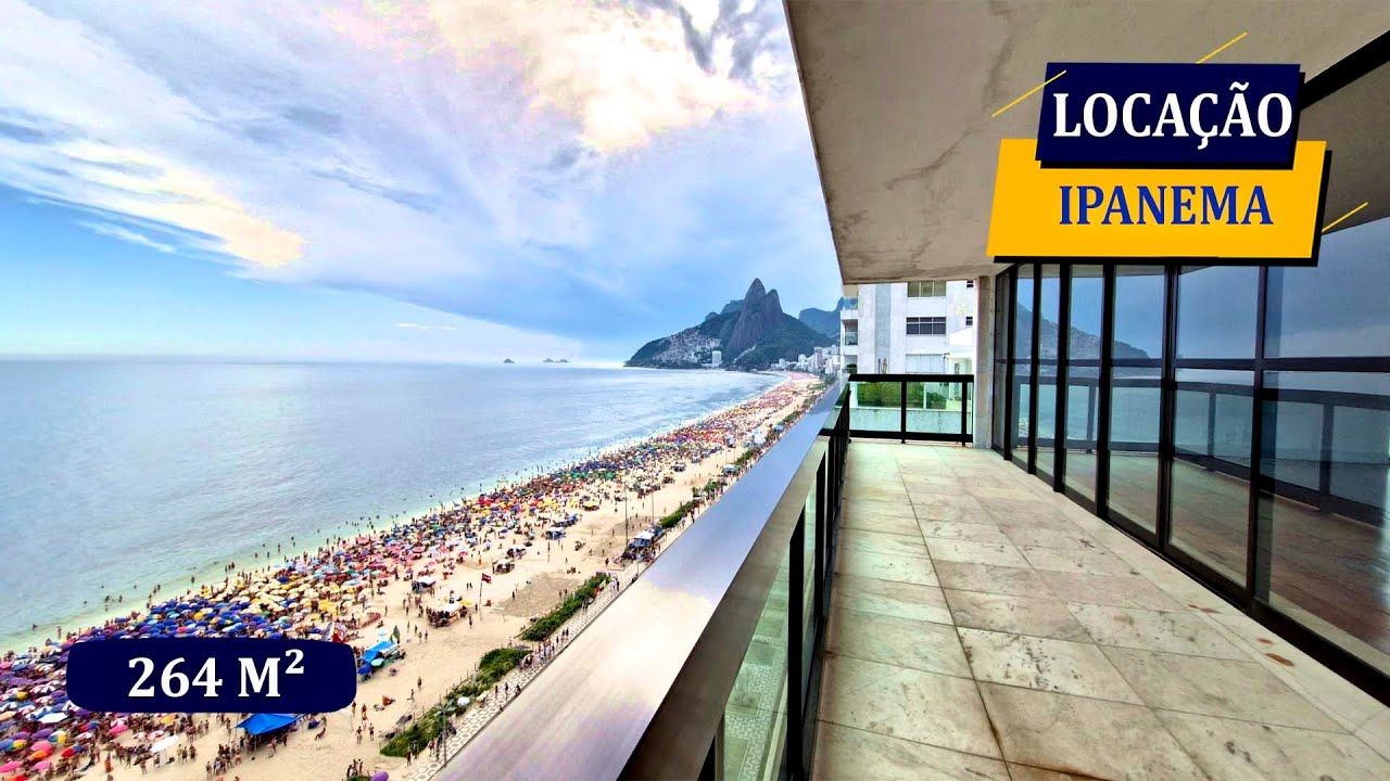 PRAIA DE IPANEMA ALTO LUXO 264M² VISTA PANORÂMICA SENSACIONAL VARANDÃO 4 QUARTOS 5 BANHEIROS 3 VAGAS