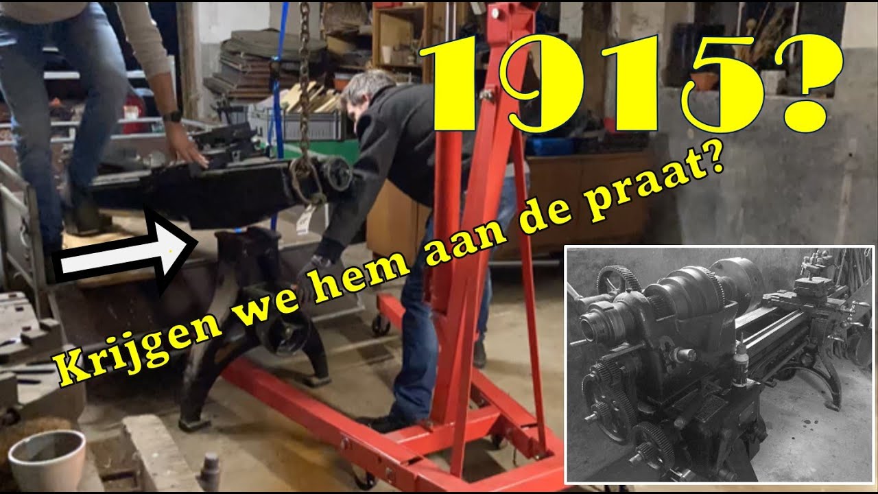 Antieke metaaldraaibank van meer dan 100 jaar oud!! Will it run? Vintage Lathe!