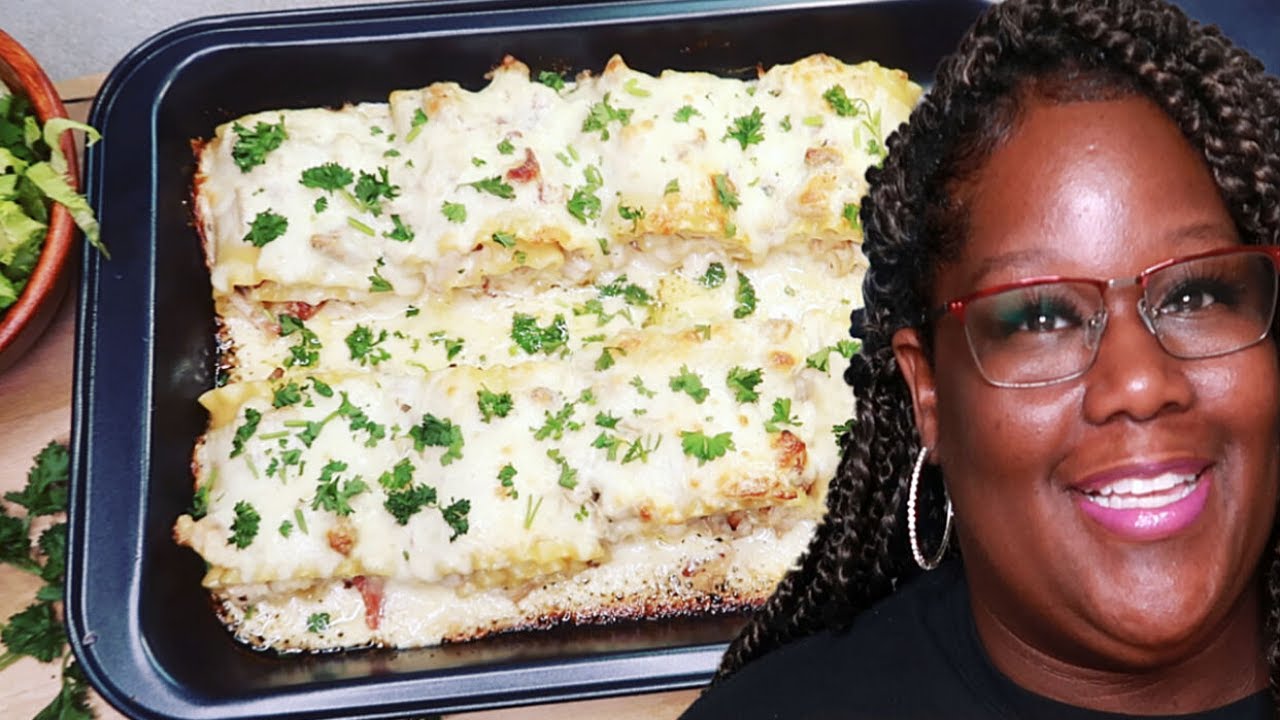 CHICKEN BACON LASAGNA ALFREDO ROLL-UPS RECIPE + MUKBANG 먹방 | ASMR COOKING SOUNDS
