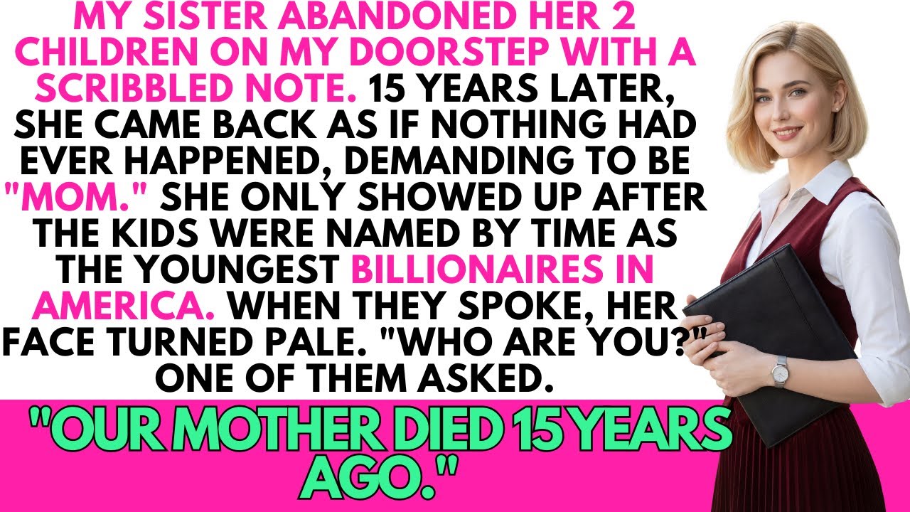 My Sister Abandoned Her 2 Children on My Doorstep With Nothing but a Note. 15 Years Later, She…
