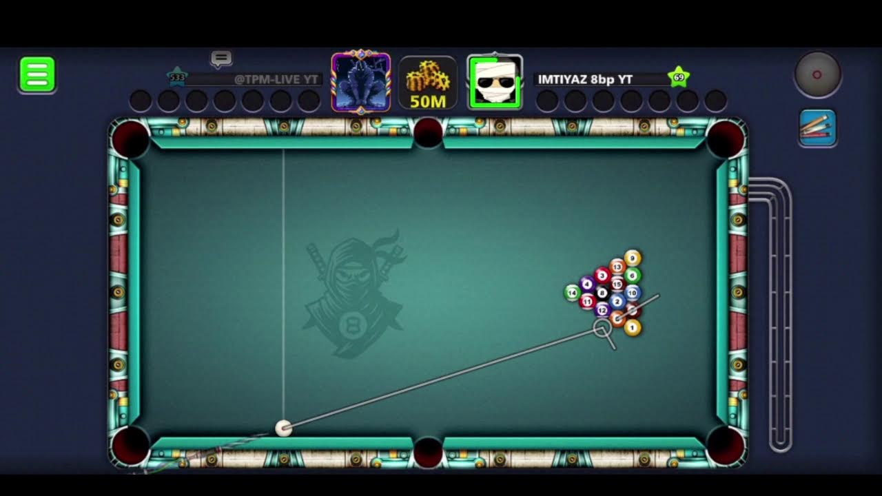 8 ball  pool trickshot on the best account