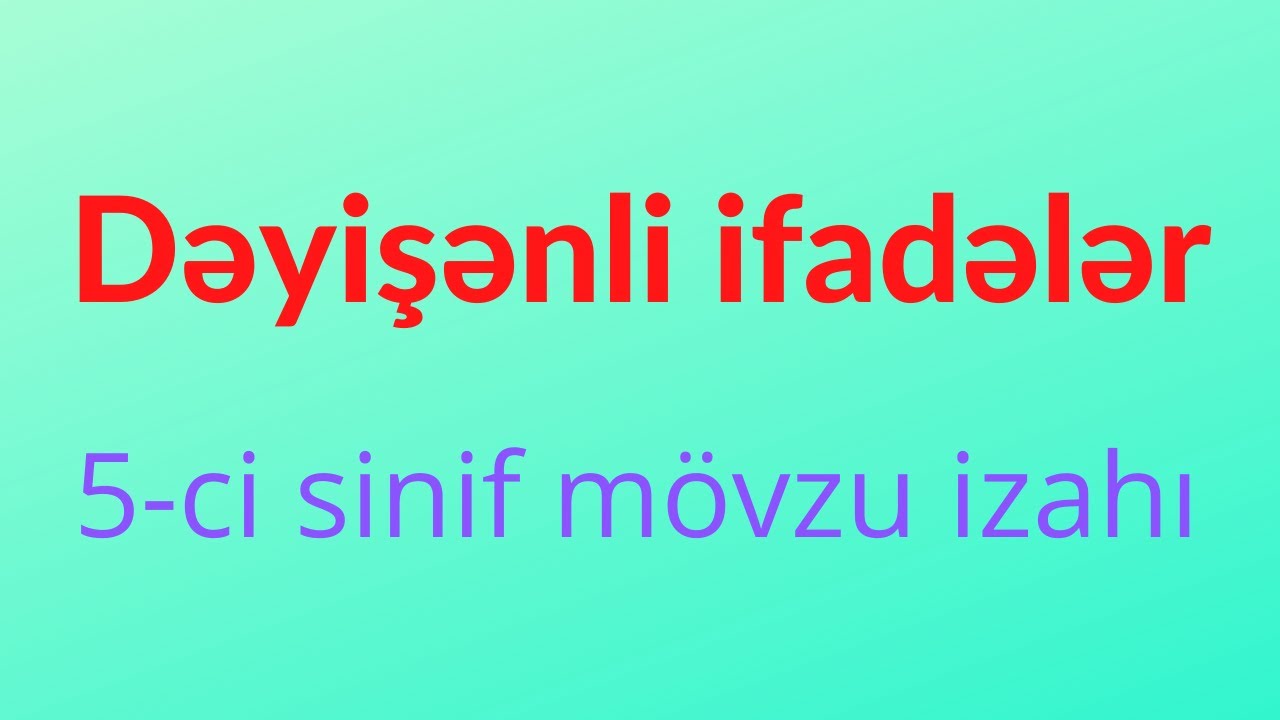 Dəyişənli ifadələr