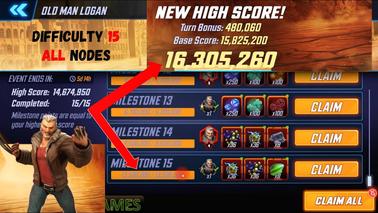 Old Man Logan Event | Difficulty 15 | Full Clear - Marvel Strike Force @if2pgames