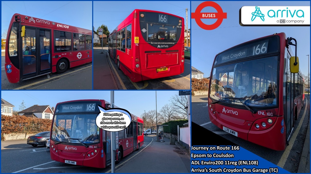 **GOING SOON/Soon to be allocated B12s** Journey on Bus Route 166 Arriva London (ENL108 | LX11 AWN)