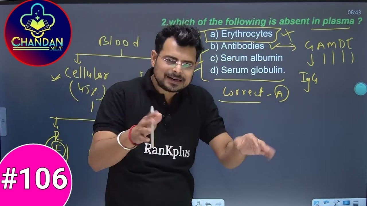LAB TECHNICIAN MCQ'S #106 | lab technician classes | Chandan Mlt