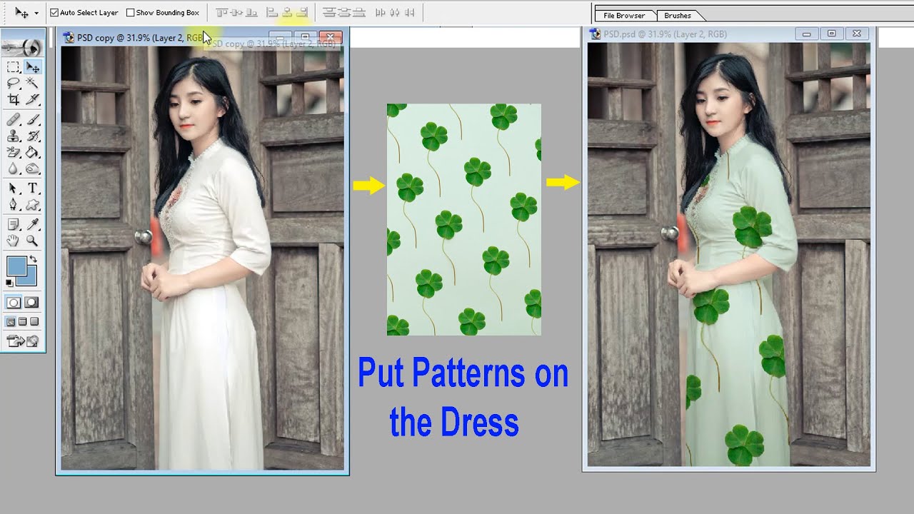 Add Any Pattern on Clothes in Photoshop! फ़ोटोशॉप में कपड़ों पर कोई भी पैटर्न जोड़ें!