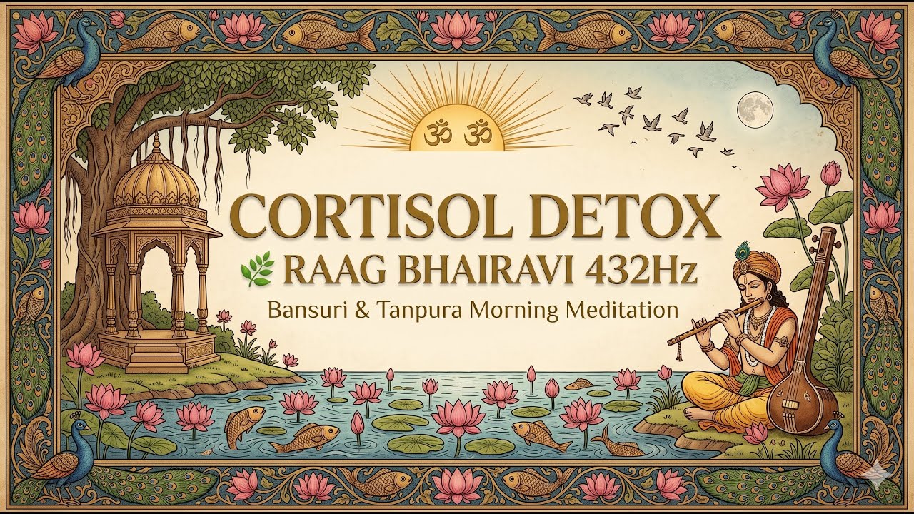 Cortisol Too High This Morning? 🌱 | Raag Bhairavi inspired Bansuri to Lower Cortisol & Reset