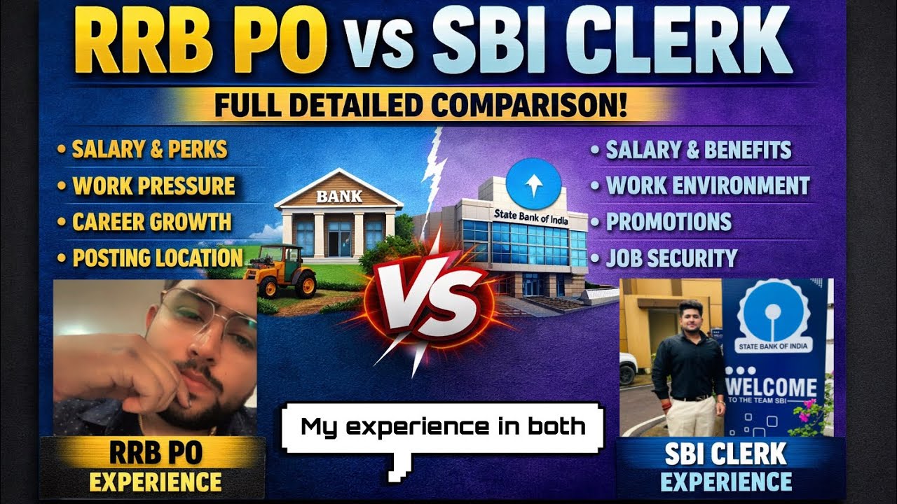 RRB PO vs SBI Clerk | Salary, Lifestyle, Promotions & Reality Check | Real Exp #bankingbytesbymohit 