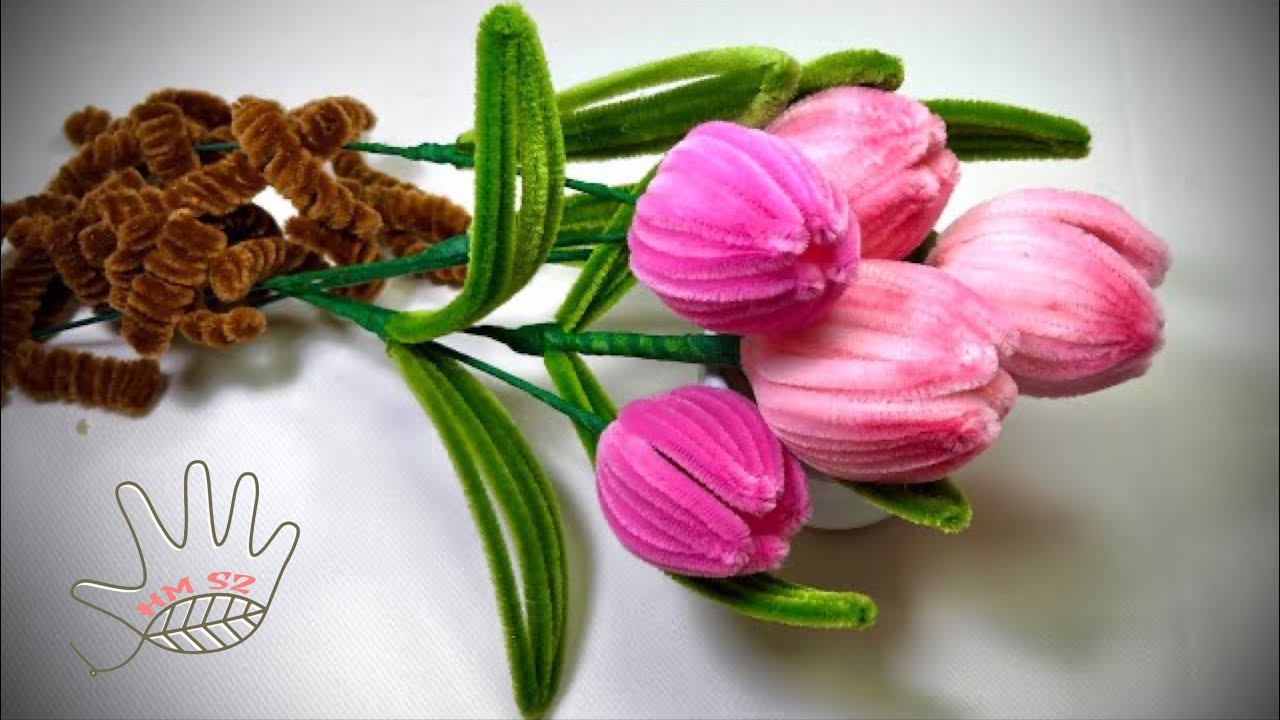 Cách làm hoa Tulip 4 cánh bằng kẽm nhung - How to make a Tulip flower ! #hms2