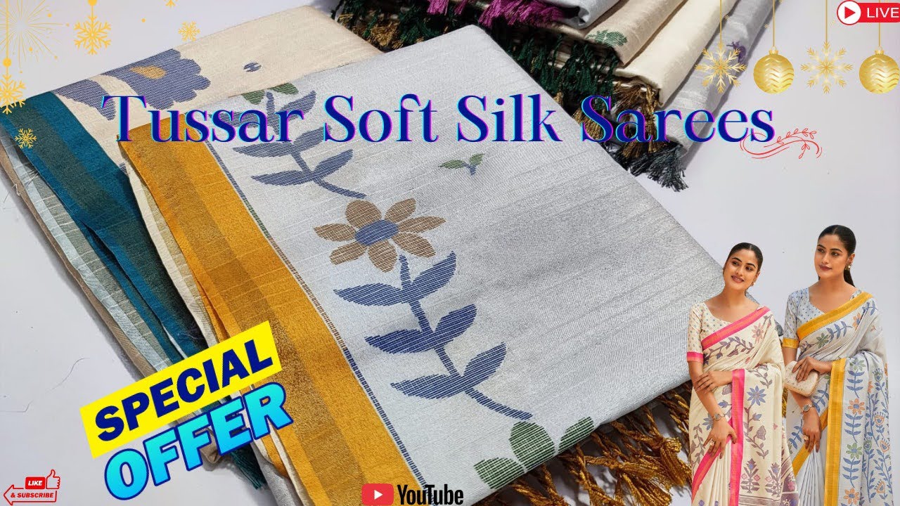 இயற்கை நெய்த அழகிய பாரம்பரியம் மிக்க மென்மையான புடவைகள்#tussar silk sarees #soft silk#salem sarees