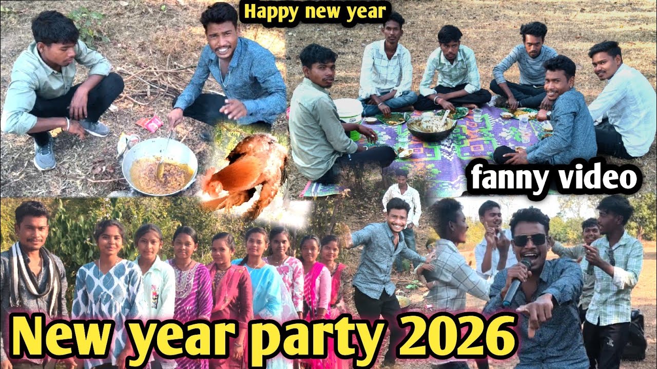 नया साल दोस्तों के साथ पार्टी 🍾🐓🥃🫵 Happy new year 2026 Village Life vlogs 