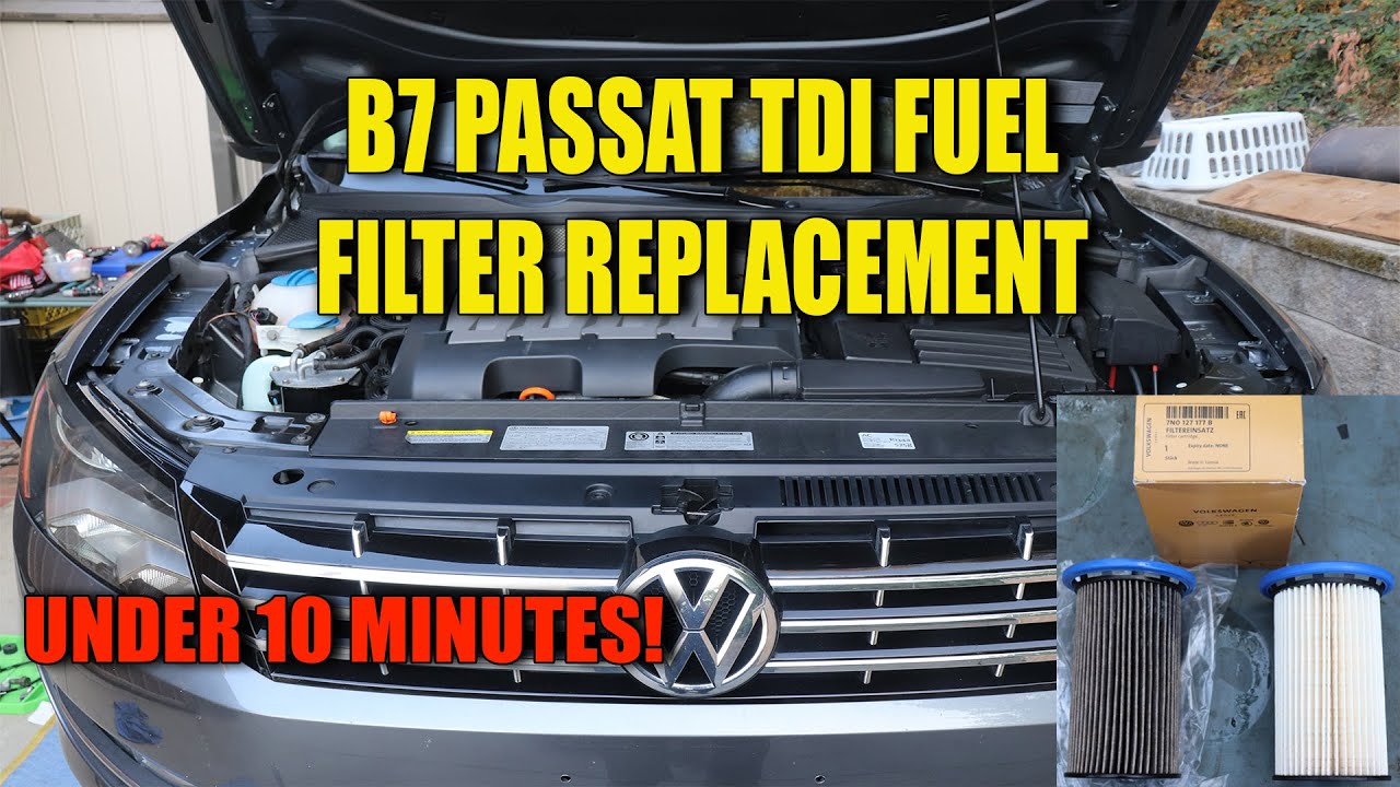 Замена топливного фильтра на VW Passat TDI B7 2012-2015 годов (быстрый метод). Сканер не требуется!