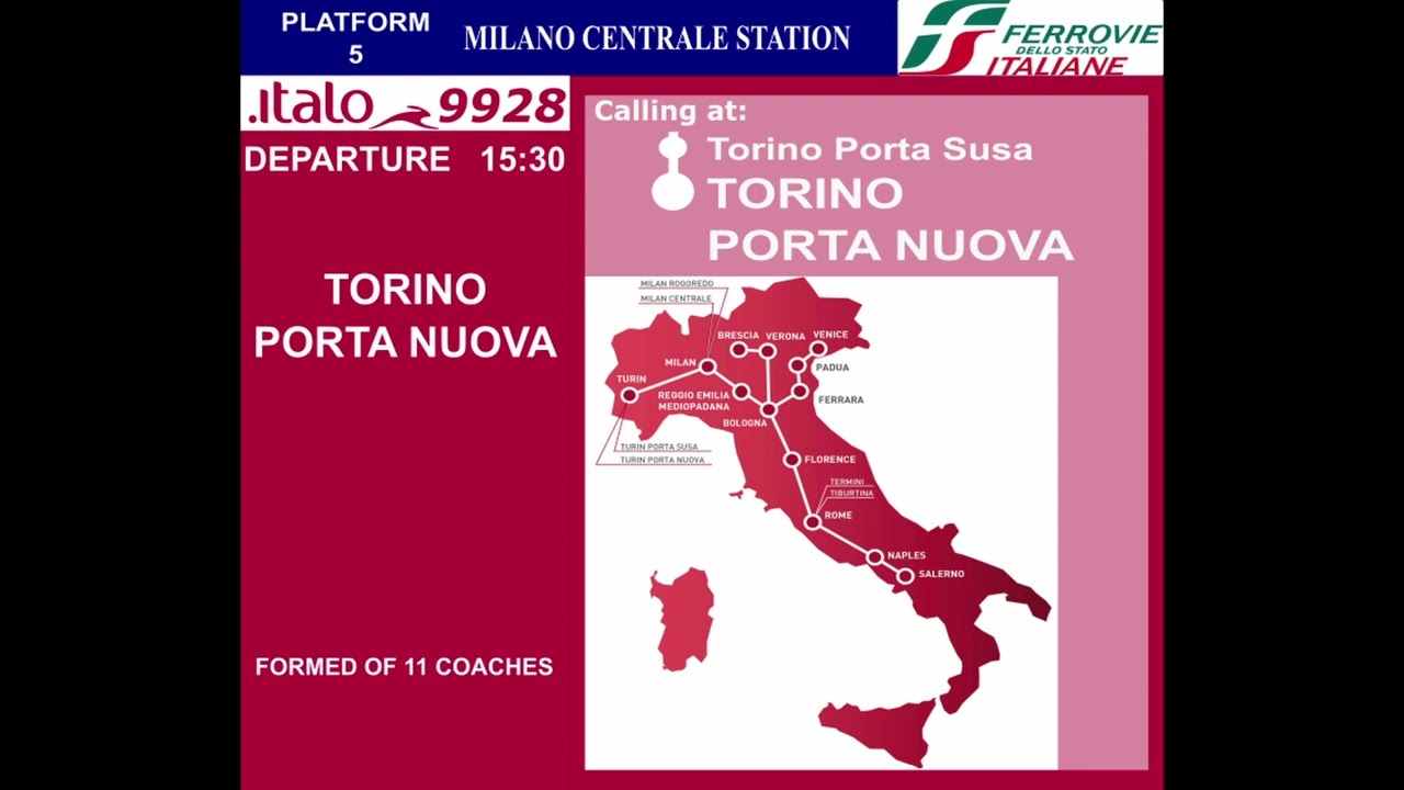 Annunci Trenitalia dalla stazione di Milano Centrale/Milan Central announcements