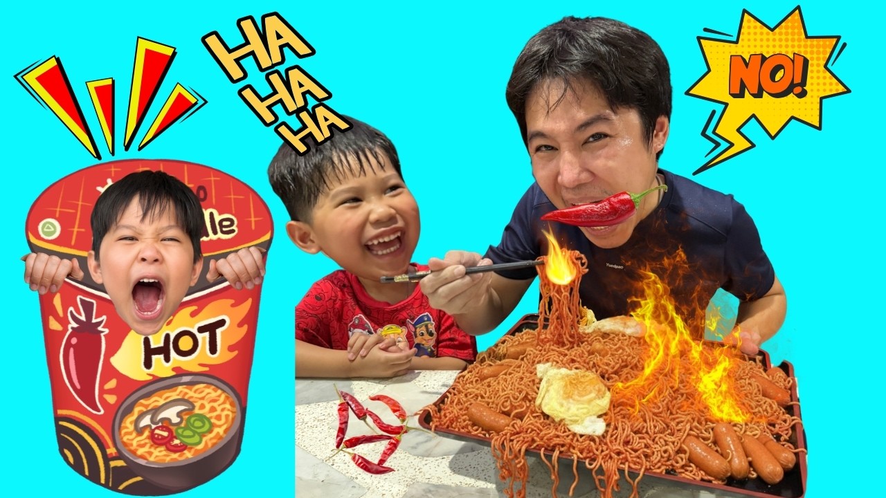 แกล้งป๊า! กินมาม่าเผ็ด พี่เลเจ๊นเกือบร้องไห้!