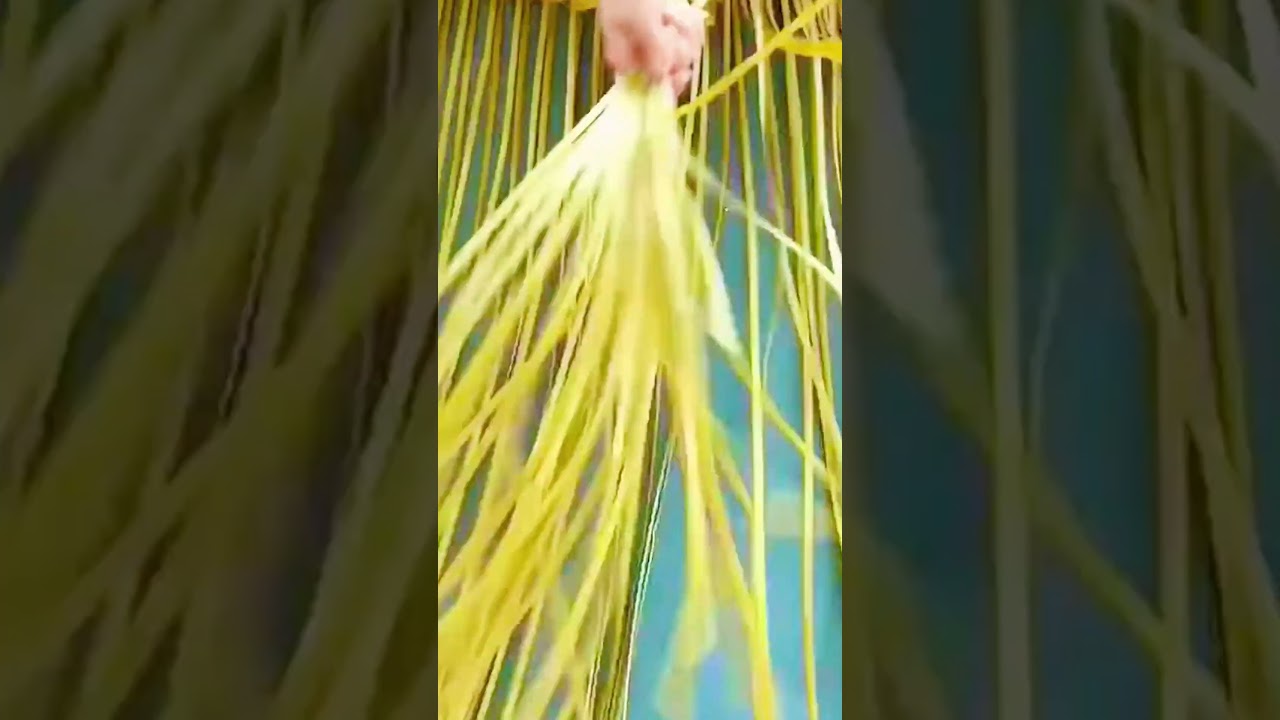 the process of weaving coconut leaves to make mats #shorts