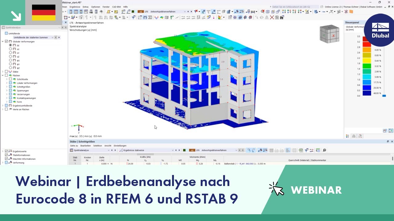 Вебинар | Анализ землетрясений по Еврокоду 8 в RFEM 6 и RSTAB 9