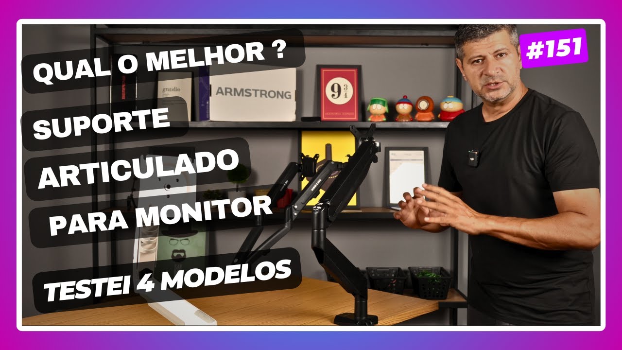 Os melhores suportes articulados a gás para monitores. Testei 4 modelos.