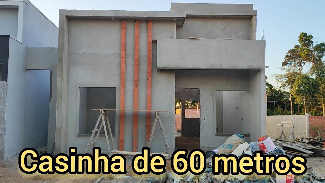 casinha de 60 metros em construção