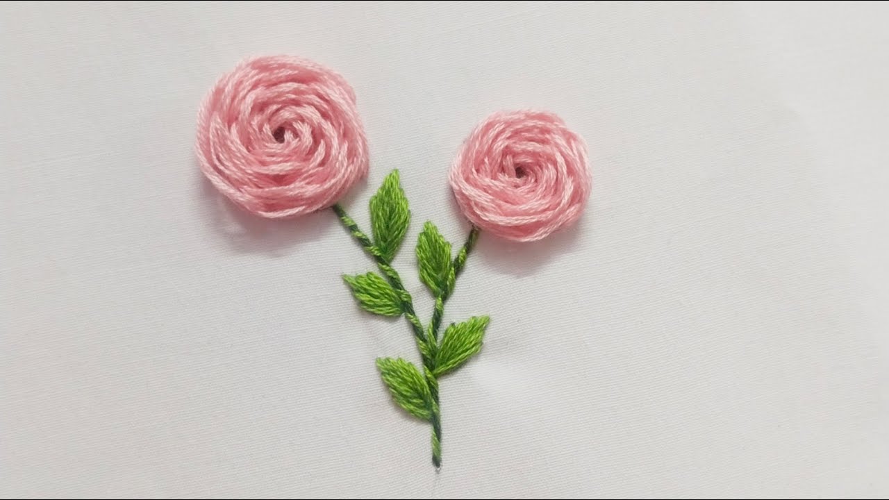 Stem Stitch Hand Embroidery Designs | Embroidery Stitches | Beautiful Flower Embroidery Design |