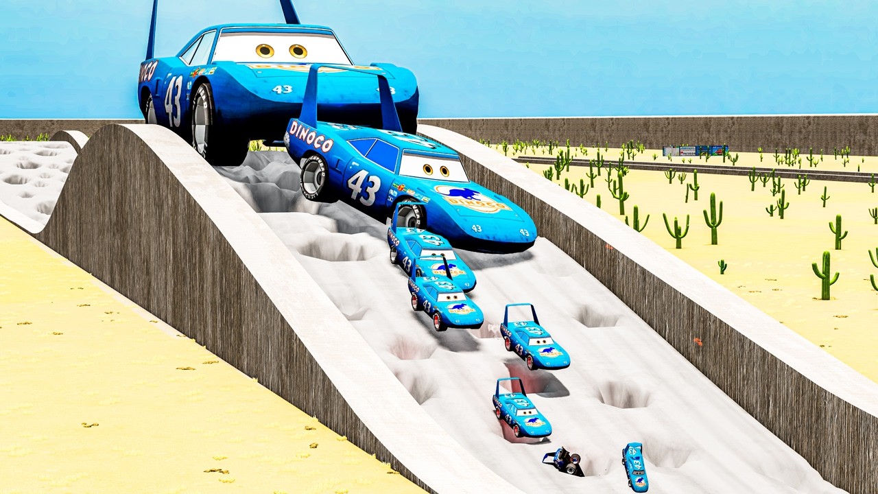 Big & Small King Dinco Super Cars vs Small & Giant Pit – Cars vs Pit – BeamNG.Drive