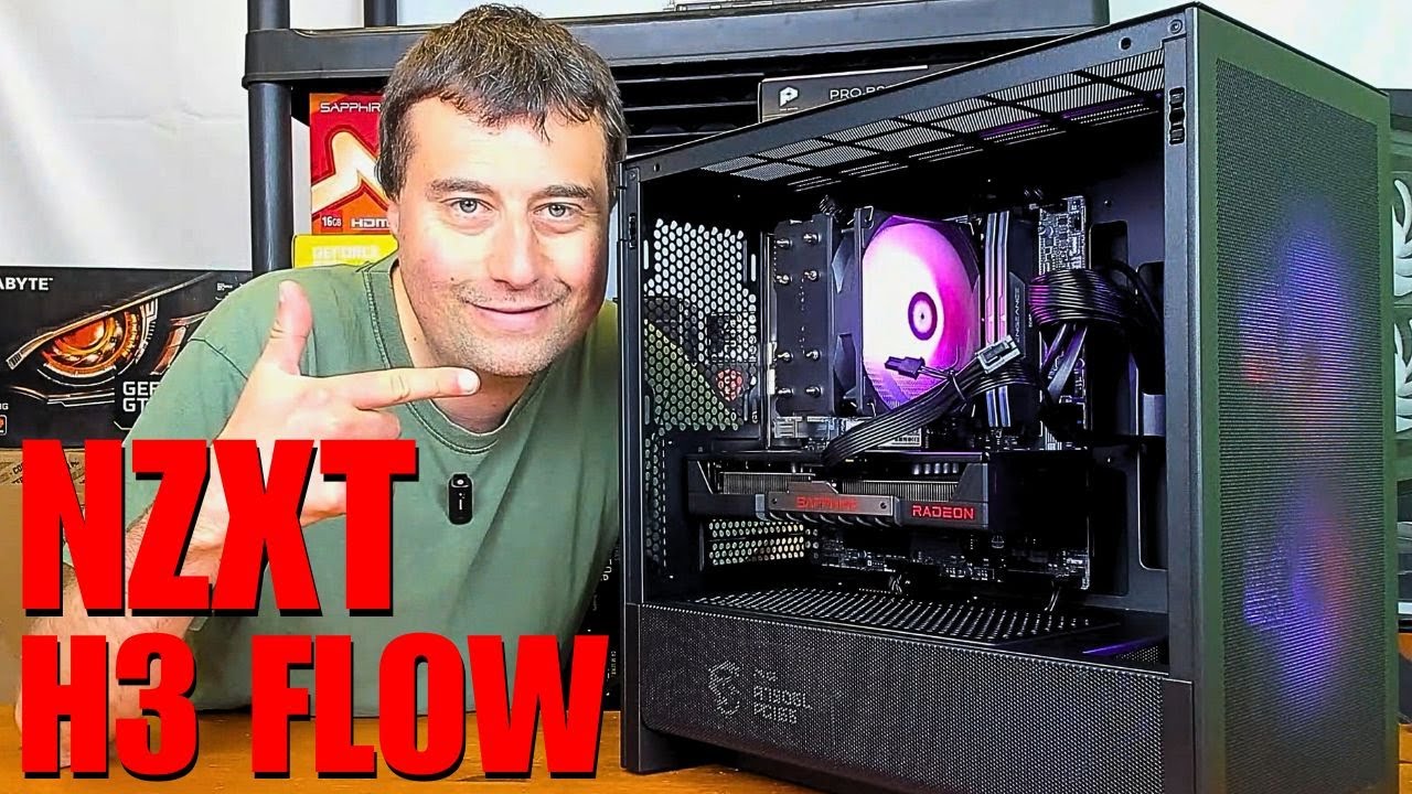 NZXT H3 Flow Black MATX PC Build - Ryzen 5 7600X & RX 9060 XT 16GB