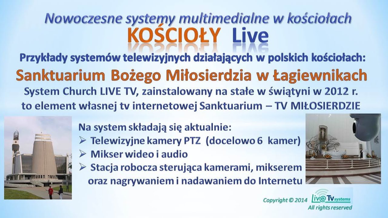 Szkolenie NOWOCZESNE SYSTEMY TELEWIZYJNE W KOŚCIOŁACH