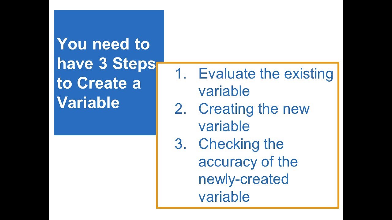 Create Variables  (part-1) | The IF-THEN/ELSE statement.