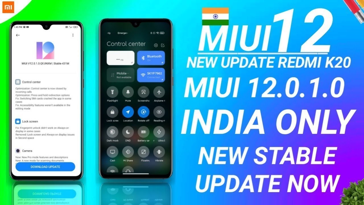 MIUI 12 OFFICIAL INDIA OTA UPDATE ROLLOUT | MIUI 12.0.1.0 INDIA STABLE UPDATE NOW, MIUI 12 REDMI K20