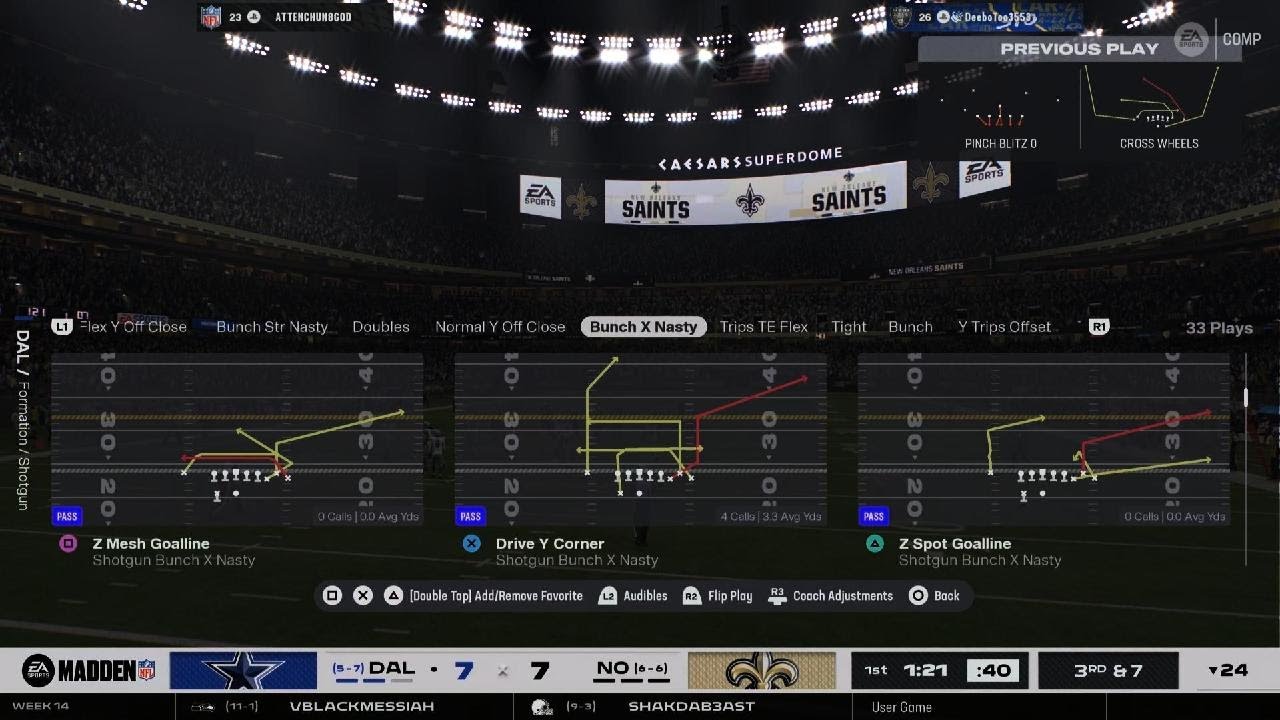 Madden 26 cowboys vs saints