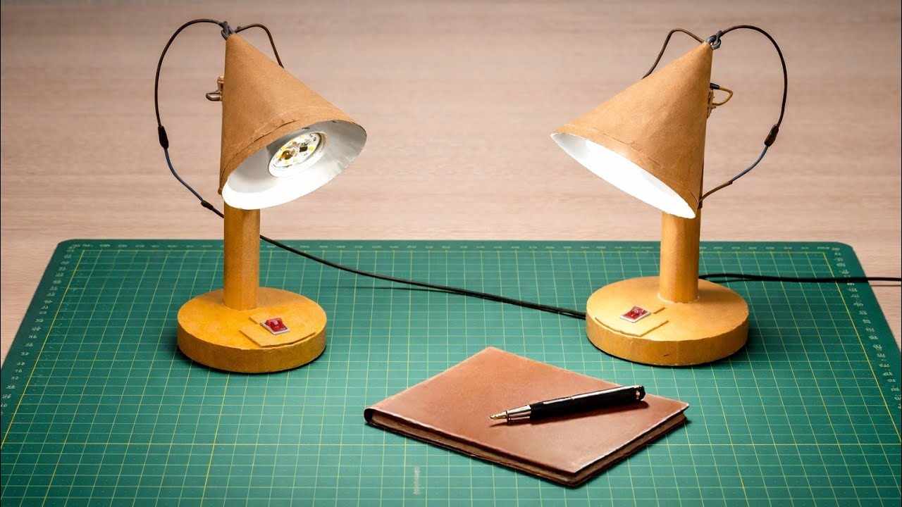 How to Make a Cardboard Table Lamp for Study | Easy DIY Lamp at Home Paccy Craft Cardboard